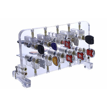 Transparent Practice Mortise Cylinder Locks Display Stand for Locksmith Training